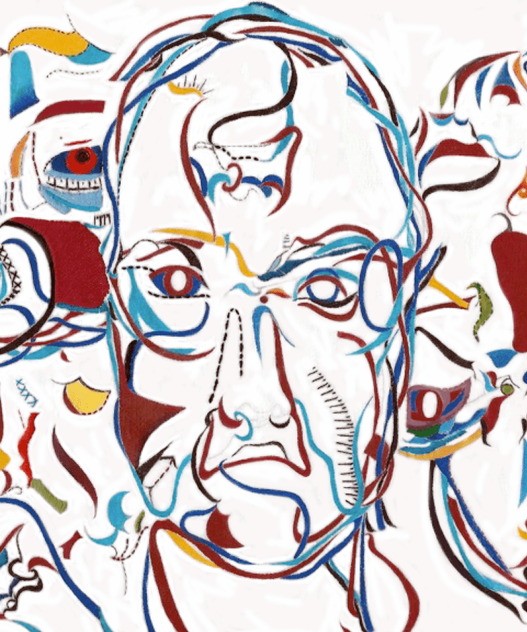 trippy mixed media piece called 'Identity'